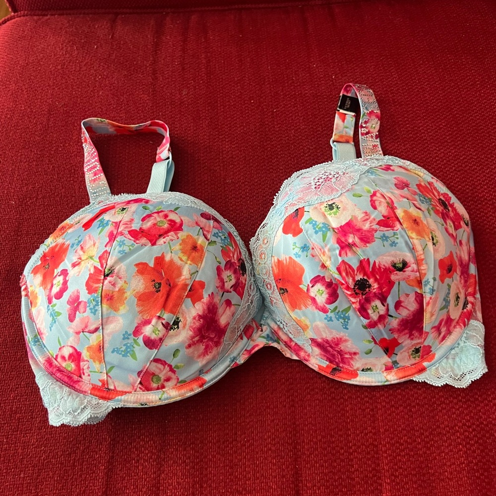 Victoria's Secret Floral Embroidered Lined Bra 34DDD